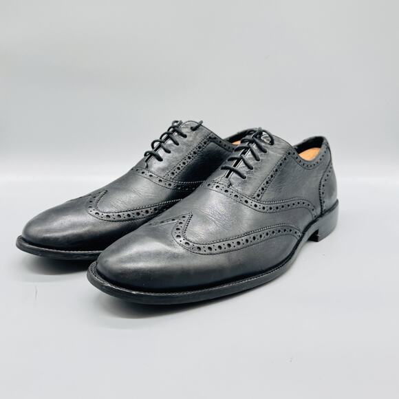 Cole Haan Shoes Mens 11.5 Black Leather Wingtip Oxford Dress Brogue Classic main image 11